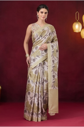 Green Saree in Art silk with Printed SR30392