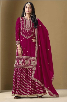 Art silk Palazzo Suit with Embroidered PZ4140