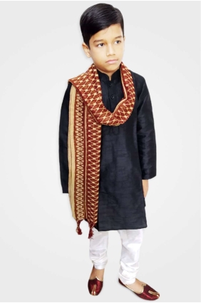 Black Art silk Boy Kurta byu0006