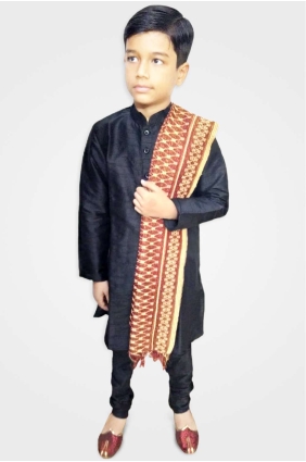 Black Art silk Boy Kurta byu0007