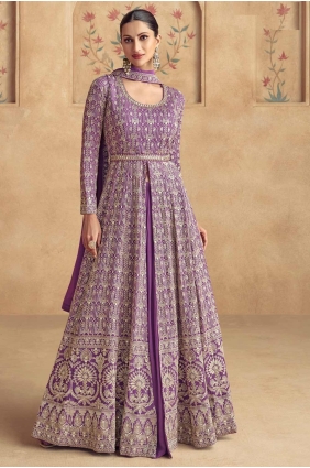 Georgette Gown Dress with Embroidered GW1098