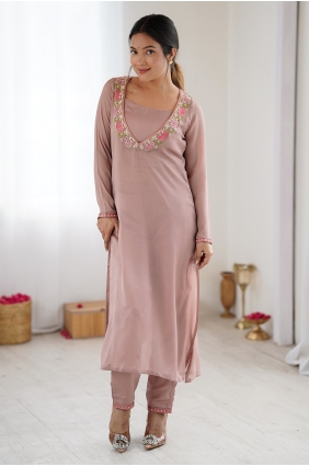 Embroidered Georgette Salwar Kameez in Lavender SK159183