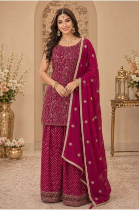 Pink Sharara Suit with Embroidered Georgette SS1398