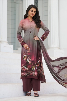 Multicolor Digital print Salwar Kameez in Crepe SK156068