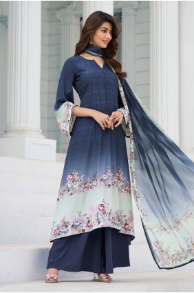Digital print Crepe Salwar Kameez in Multicolor SK156065