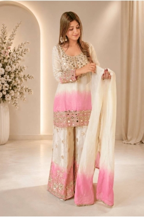 Tissue Tissue Palazzo Suit with Embroidered PZ4539