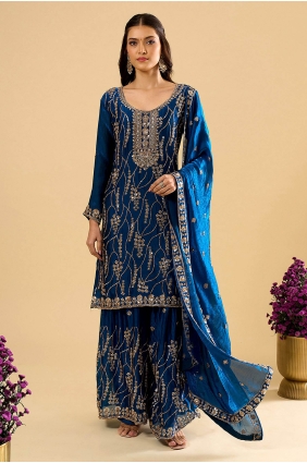 Silk Silk Palazzo Suit with Embroidered PZ4528