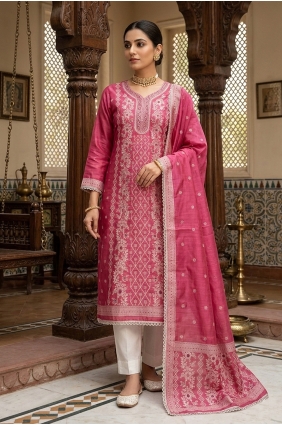Cotton Salwar Kameez with Hand in Pink SK159144