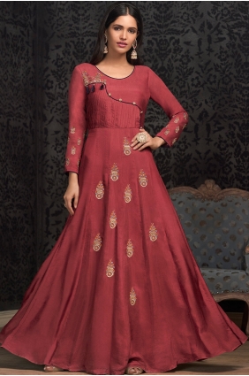 Dark pink Cotton Gown GW0025