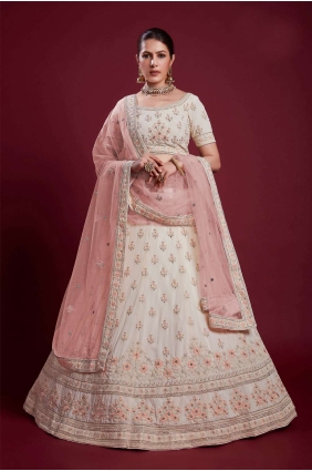 White Thread Georgette Wedding Lehenga Choli LC6863