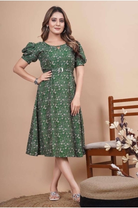 Printed Gown Dress in Multicolor Rayon GW0716