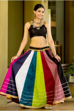 Cotton Lehenga Choli in Multicolor Lace LC7959