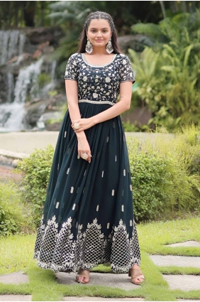 Bemberg Embroidered Rama Gown Dress with Dupatta GW1068