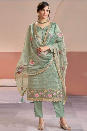 Silk Salwar Kameez with Embroidered SK15886